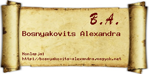 Bosnyakovits Alexandra névjegykártya